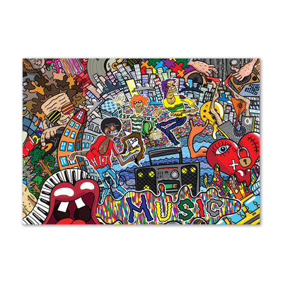Music Collage - Wrapped Canvas Print