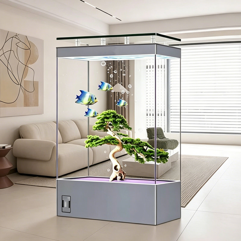 Gray Rectangular Glass Aquariums