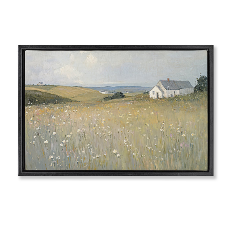 Cadre flottant Homes in the Hills, design par Petal Prints Design, Cadre flottant noir de jais, H 17 po x l 25 po