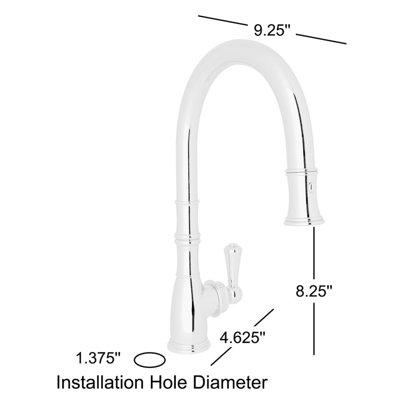 Georgian Era™ Pull Down Single Handle Kitchen Faucet, Polished Nickel