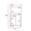 Kart de cuisine, armoire à deux portes, une tablette ouverte, deux tablettes intérieures