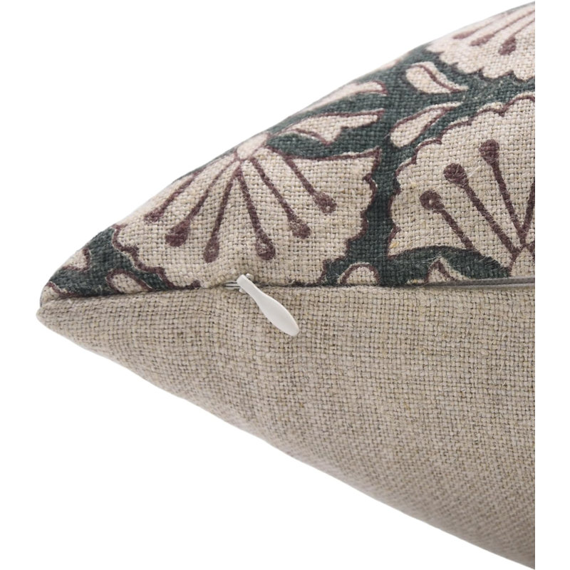 Pillow Cover, 14" x 14", Square, Green Floral