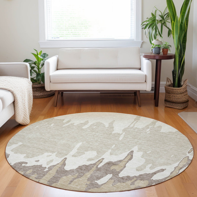  Chayden Area Rug with Non-Slip Backing, Round 8'
