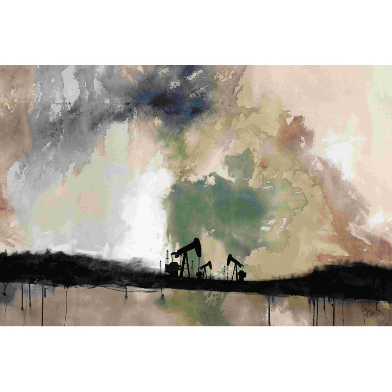 Paysage de plate-forme pétrolière I, H 24 po x l 36 po