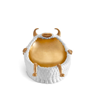 Haas Lazy Susan Catchall Tray White+Gold
