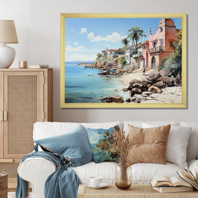 Dominicain Dreamy Coastal Village II, reproduction d'art sur toile