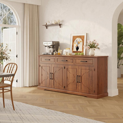 Buffet 66 po avec rangement Farmhouse Buffet 66 po, 3 tiroirs et 4 portes