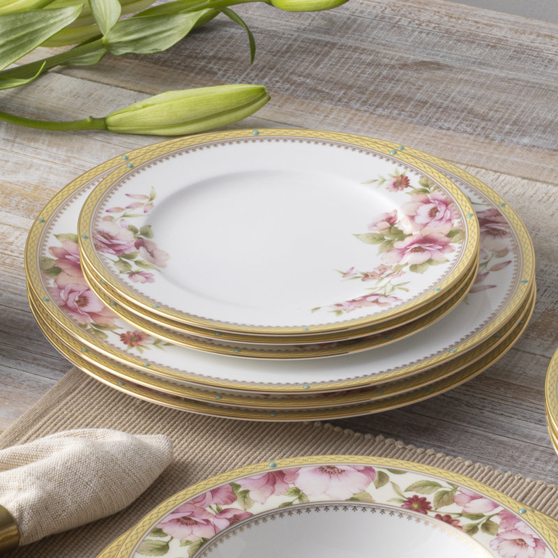 Hertford Multi-Color Porcelain Floral 5-Piece Place Setting