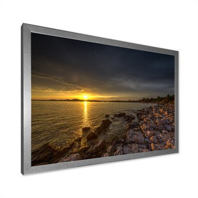 «Orange Sunset Over The Sea», reproduction sur toile
