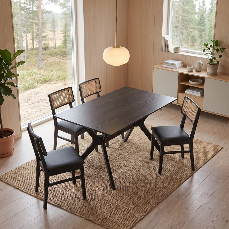 6 -Person Solid Wood Dining Set