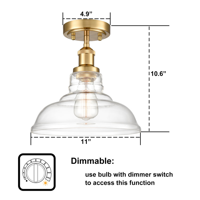 Glass Semi Flush Mount