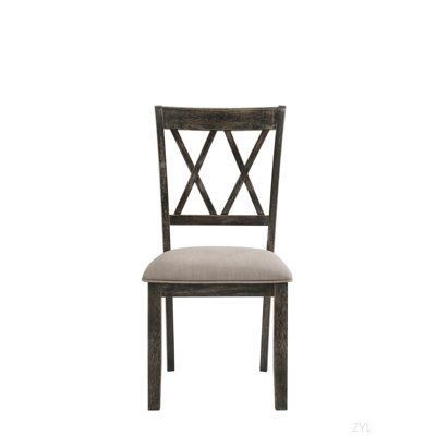 Ensemble de chaises d'appoint II en tissu beige et gris vieilli (ensemble de 2)