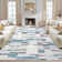 Modern Geometric Machine Washable Rug with Non-Slip Backing Non-Shedding Contemporary Accent Carpet Soft Low Pile Floor Cover for Living Room