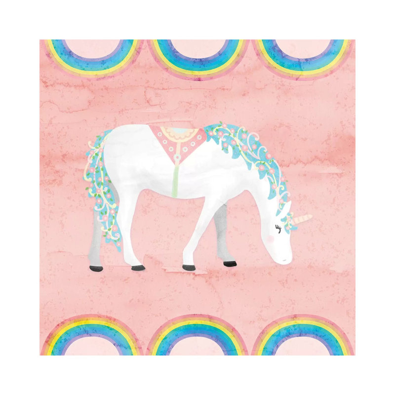 Rainbow Unicorn III by Noonday Design - Wrapped Canvas Gallery-Wrapped Canvas Giclée, 93.98 cm H x 93.98 cm W x 1.91 cm D