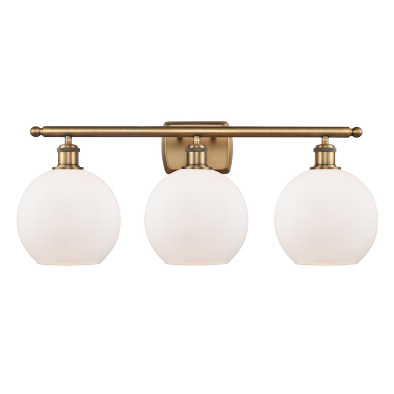 Éclairage de salle de bain à intensité variable à 3 lumières Baptista, Ampoule DEL 6 watts Vinage, Blanc mat, Or satiné