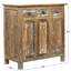 Armoire de chambre 3 portes et 3 tiroirs en bois brun