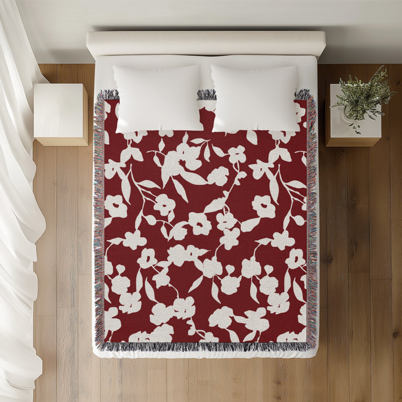 Jeté en coton Vera, 50 x 70, Rouge