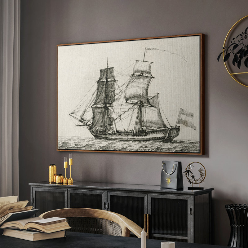 Paysage rétro - MLXXIX, Toile encadrée noyer flottant, H 27 po x l 41 po