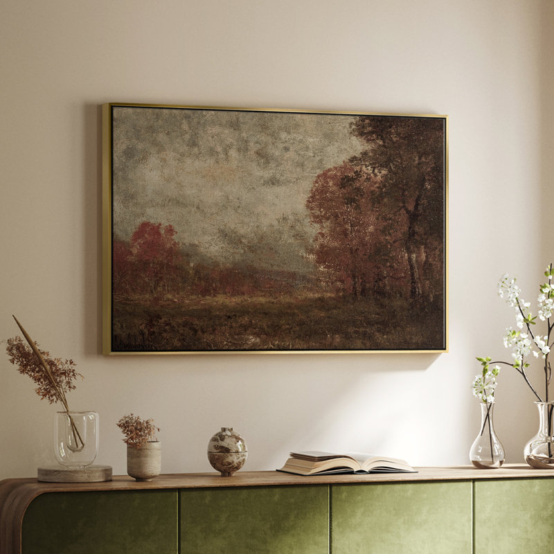 Paysage rétro - DCV III, galerie encadrée, Or, H 17 po x l 25 po