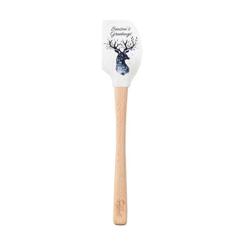 Spatule en silicone avec poignée en bois Tovolo Spatulart Season's Greetings