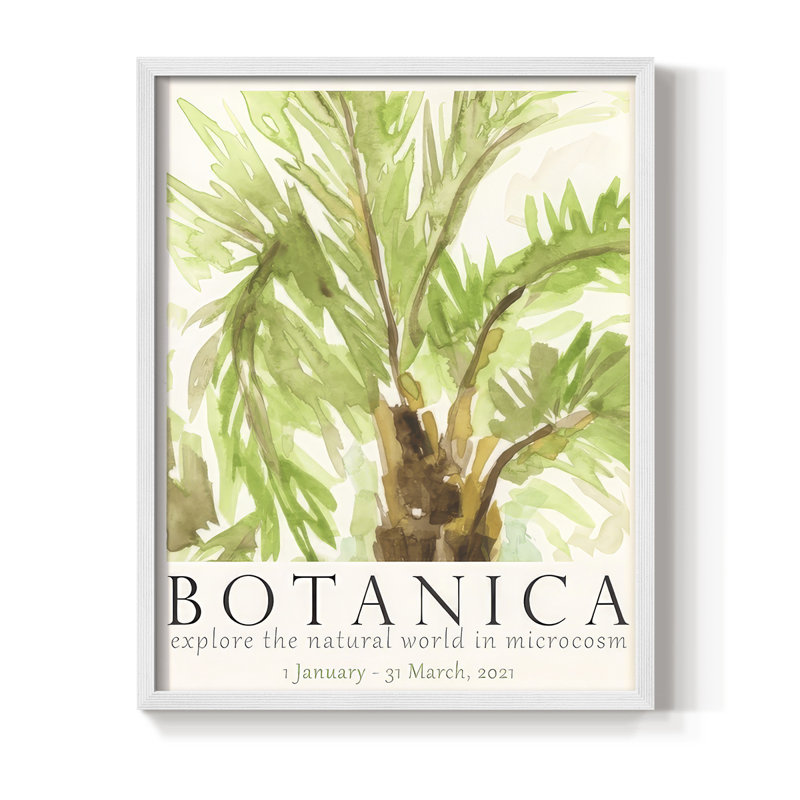 Affiche botanique d'exposition II de Botanica, bois massif, H 30 po x l 24 po, Blanc