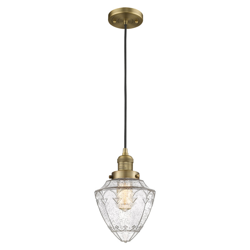 Franklin Restoration - Kymeshia - Mini-luminaire suspendu à cordon de 7 po - Ampoule non incluse - - Abat-jour, Grainé