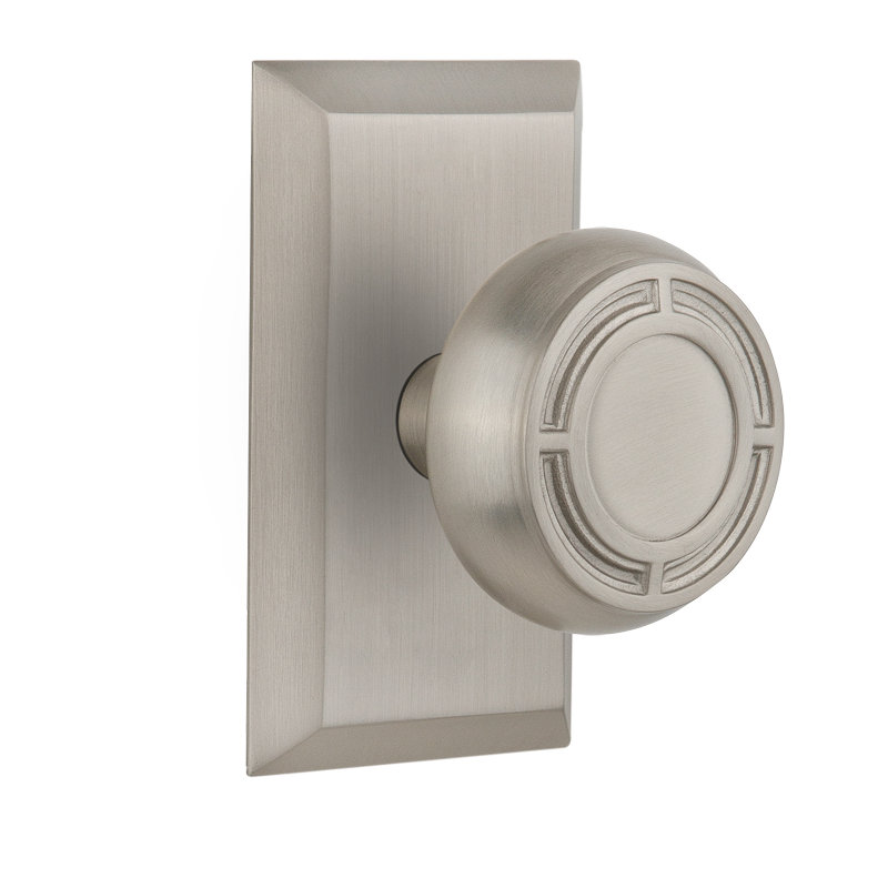 Studio Plate with Mission Door Knob, Satin Nickel