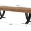 Banc en bois avec pieds en métal
