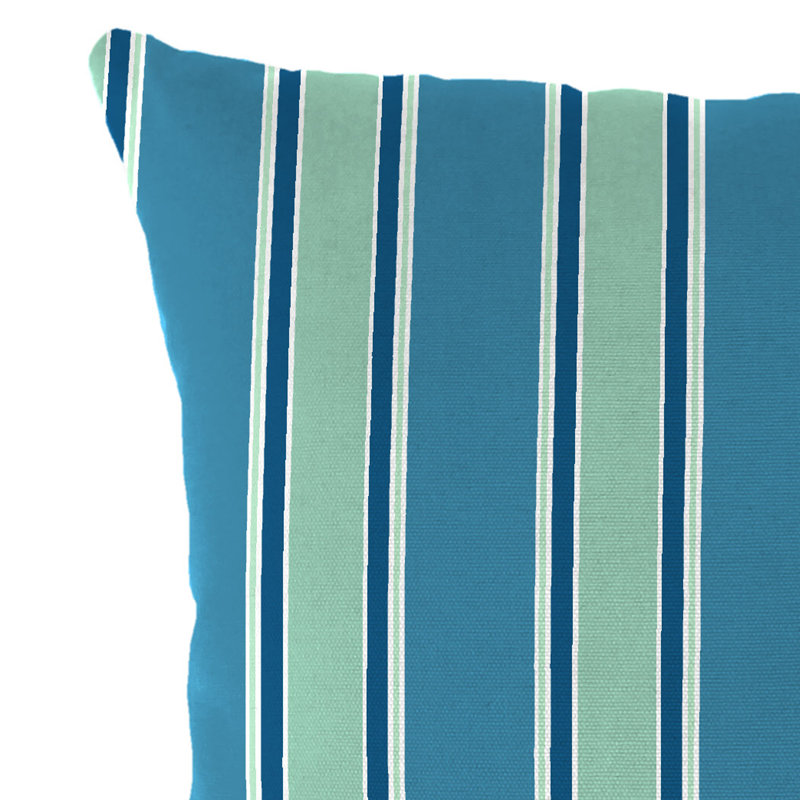 16" x 16" Outdoor Throw Pillow, Blue/Teal/Striped