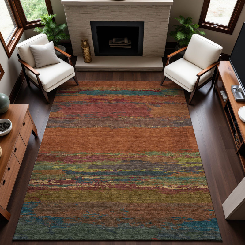 Premium Machine Washable Alijah AMF1280 Modern Rug, Rectangle 2'6" x 3'10"