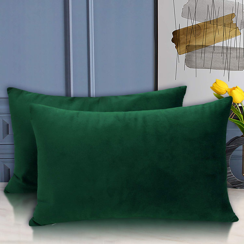 Housse de coussin lombaire Payson, Vert émeraude, H 12 po x l 20 po