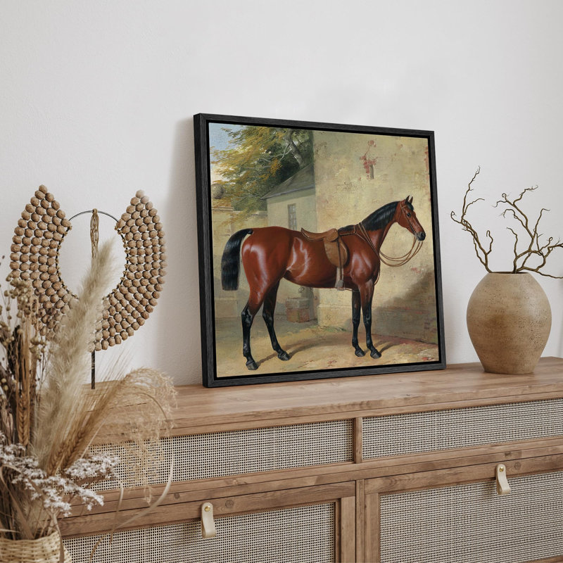 «Majestic Chestnut Horse», reproduction d'art sur toile, Toile noire, H 16 po x l 16 po