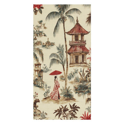 Chinoiserie Garden Pagoda Traditional Beach Towels Absorbent Quick Dry Sand Free Quick Dry Towels Chinoiserie Chic Asian Summer Microfiber Bath Towel Pool Travel Swimming, 32 x 63 inAnd a complimentary Chinese-style canvas bag is included