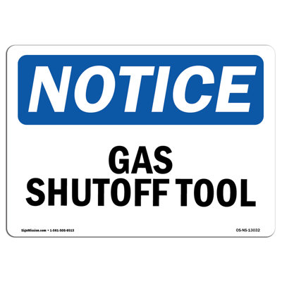 Gas Shutoff Tool Sign