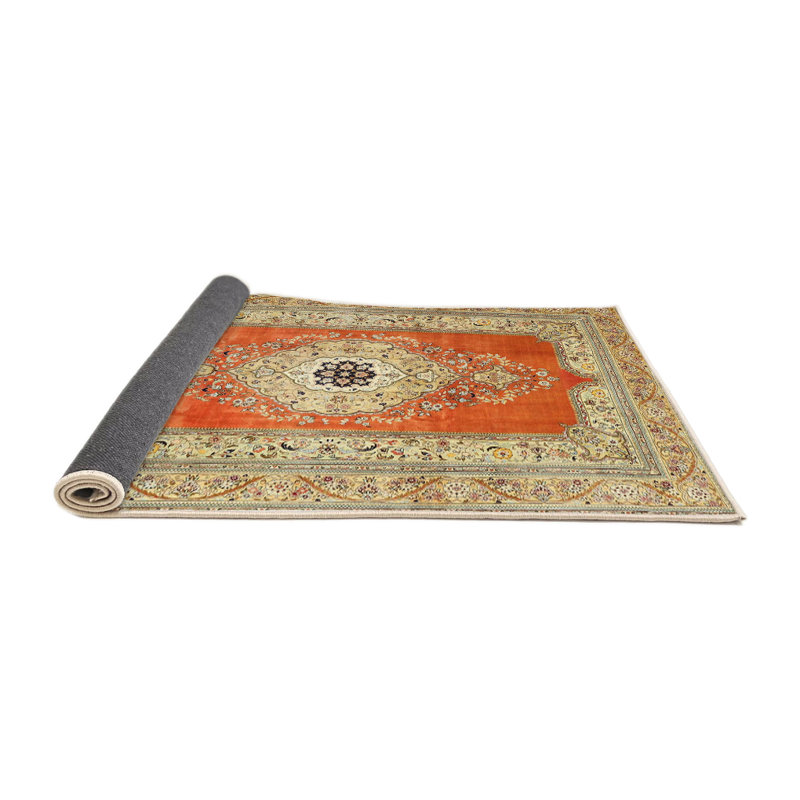 Tapis brun/noir/crème traditionnel Farrelly, Rond 5 pi