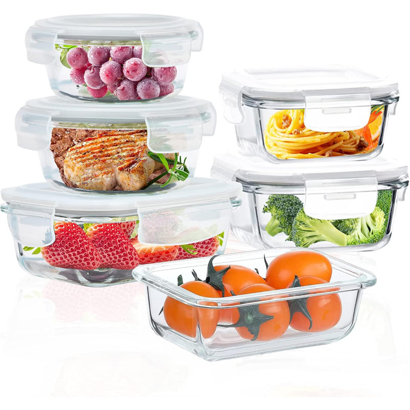 6-pack Airtight Glass Food Storage Containers