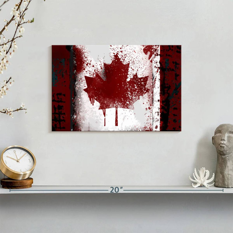 Drapeau du Canada rustique, H 8 po x l 12 po