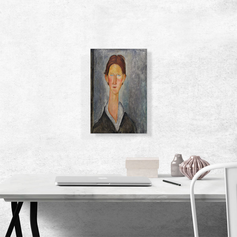 Portrait of a Student 1919 par Amedeo Modigliani, reproduction d'art sur toile tendue, H 18 po x l 12 po x P 0,75 po