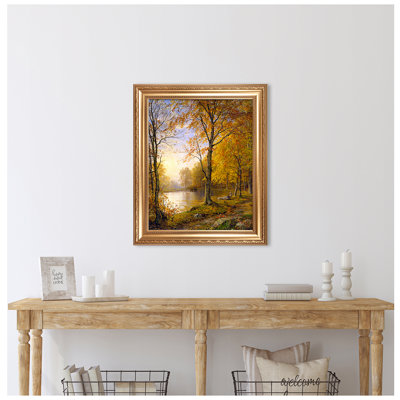 Indian Summer by William Trost Richards,Golden Frame The World Classic Art Reproductions,Wall Art for Home Decor