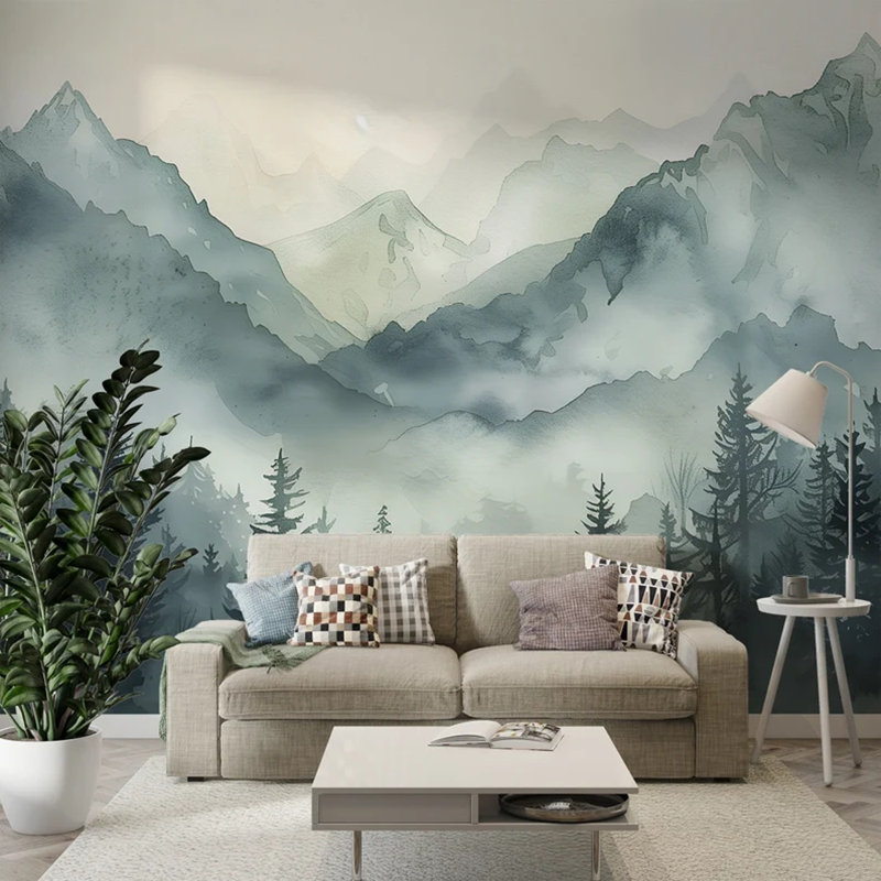 Misty Pine Mountainscape, 96" L x 108" W