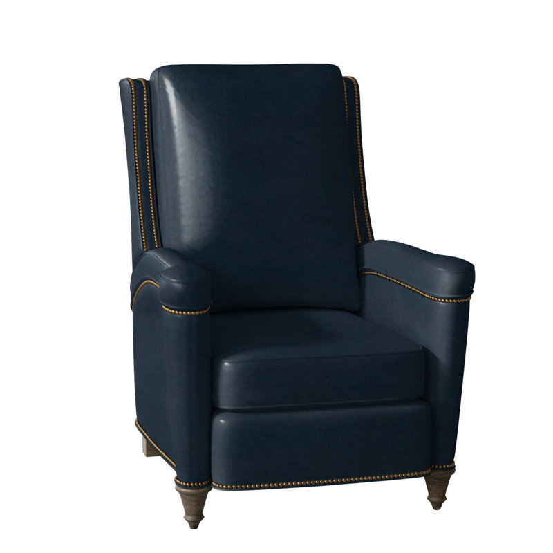 Mayes Recliner, Aspen Lenado Brown Genuine Leather, Cobblestone, French Natural