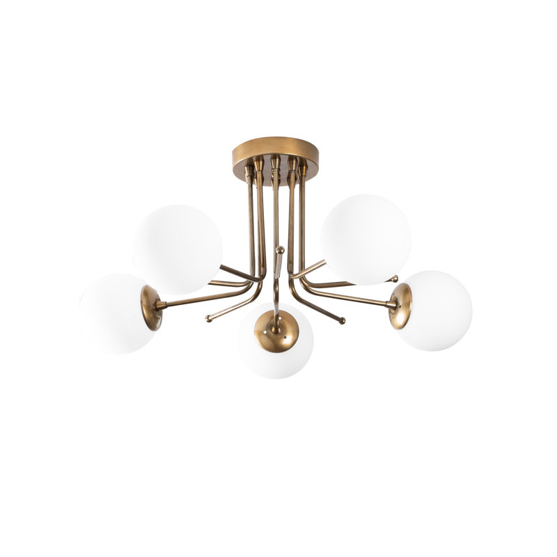 Stanwyck 5 - Light Gold/White Unique/Statement Pendant