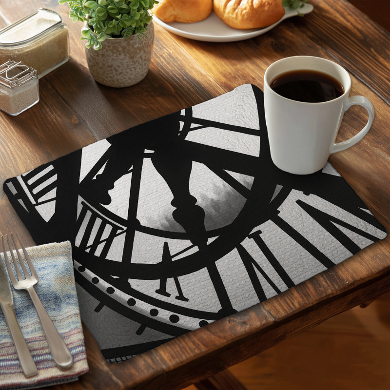 Monochrome Braided Polyester Placemat | Home Decor Giant Clock