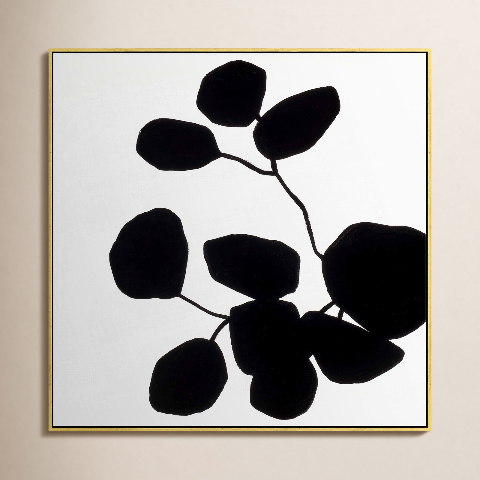 Modern Botanical 5 by Lee Lessem, Gold Framed Canvas, 24" H x 24" W x 1.38" D