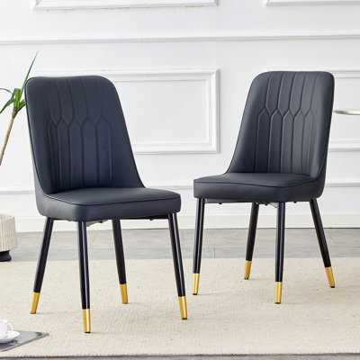 Dining Chairs And Living Room Chairs. PU Material And Metal Legs, Suitable For Kitchen, Living Room, And Dining Room