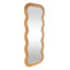 Lewisetta Cole And Grey Wood Handmade Wavy Room Wall Mirror With Ribbed Frame