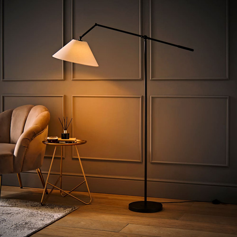 162cm Polished Arched Floor Lamp, No