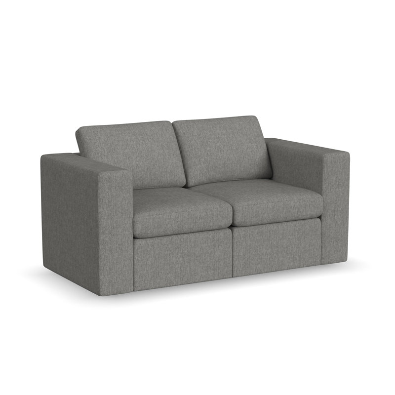 Lockheart 64 inch 3-Seat Modular Sofa Smoke Square Arm, Smoke 