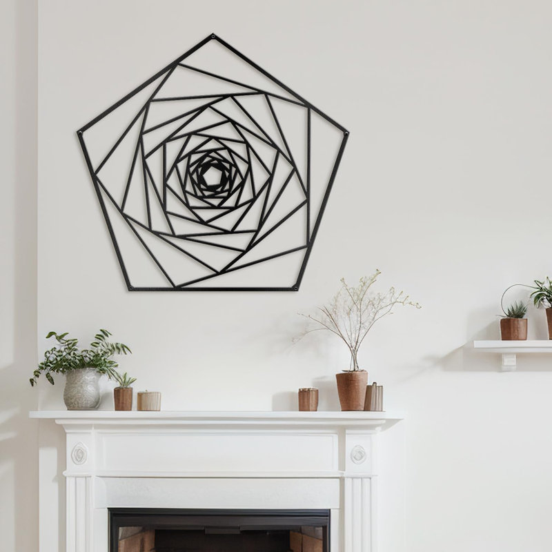 Wall Decor Metal, 30" H x 30" W x 0.05" D, Black