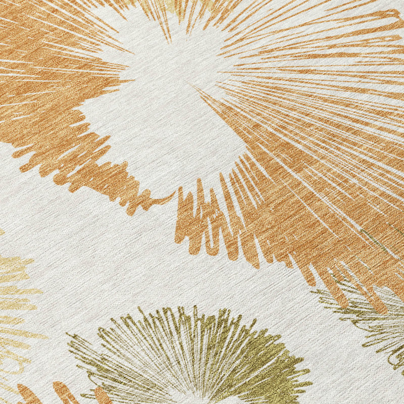 Machine Washable Indoor/Outdoor Colman ACN2132 Floral Rug, Rectangle 5' x 7'6"